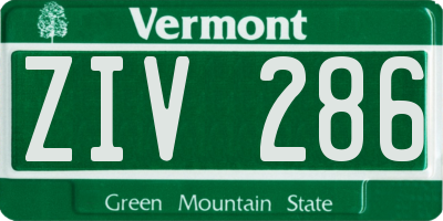 VT license plate ZIV286