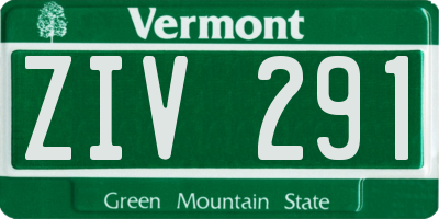 VT license plate ZIV291