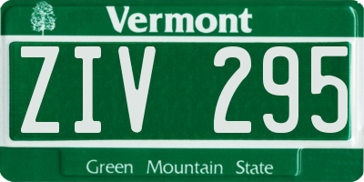 VT license plate ZIV295