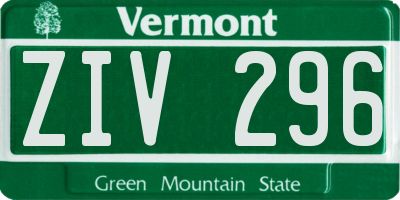 VT license plate ZIV296