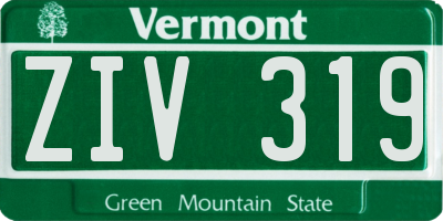 VT license plate ZIV319