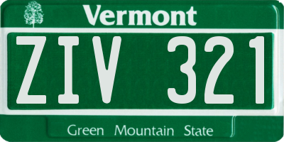 VT license plate ZIV321