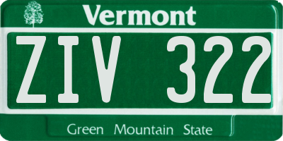 VT license plate ZIV322