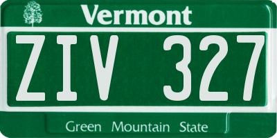 VT license plate ZIV327