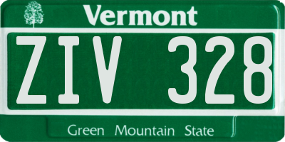 VT license plate ZIV328