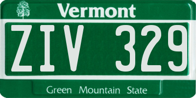 VT license plate ZIV329