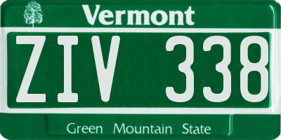 VT license plate ZIV338