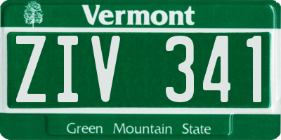 VT license plate ZIV341