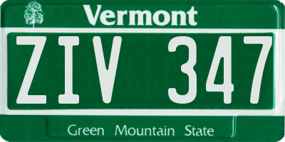VT license plate ZIV347