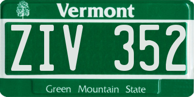 VT license plate ZIV352