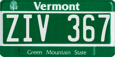 VT license plate ZIV367
