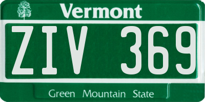 VT license plate ZIV369