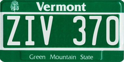 VT license plate ZIV370