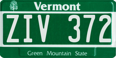 VT license plate ZIV372