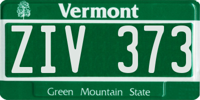 VT license plate ZIV373