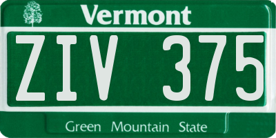 VT license plate ZIV375