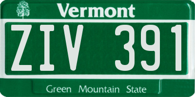 VT license plate ZIV391