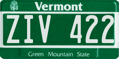 VT license plate ZIV422