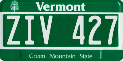 VT license plate ZIV427