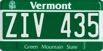 VT license plate ZIV435