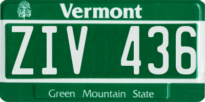 VT license plate ZIV436