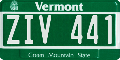 VT license plate ZIV441