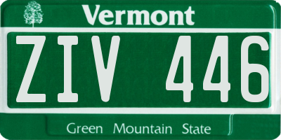 VT license plate ZIV446