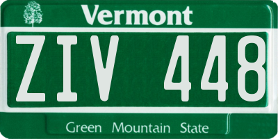 VT license plate ZIV448