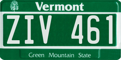 VT license plate ZIV461