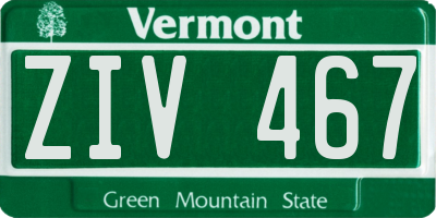 VT license plate ZIV467