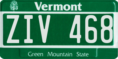 VT license plate ZIV468
