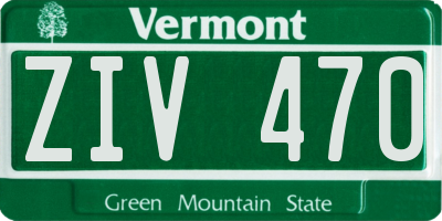 VT license plate ZIV470