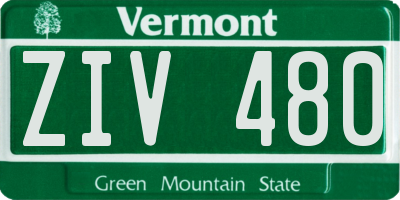 VT license plate ZIV480