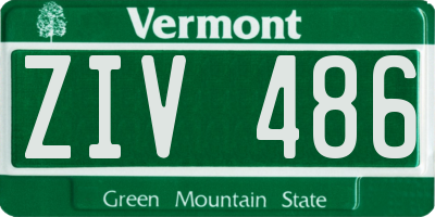 VT license plate ZIV486