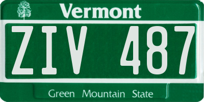 VT license plate ZIV487