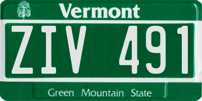 VT license plate ZIV491