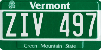VT license plate ZIV497