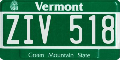 VT license plate ZIV518