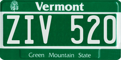 VT license plate ZIV520