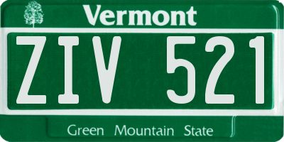 VT license plate ZIV521