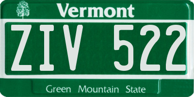 VT license plate ZIV522