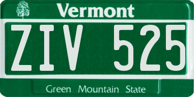 VT license plate ZIV525