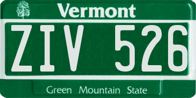VT license plate ZIV526