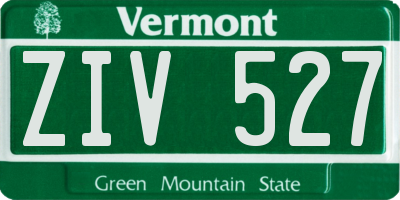 VT license plate ZIV527