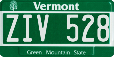 VT license plate ZIV528