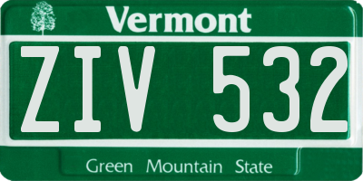 VT license plate ZIV532