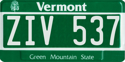 VT license plate ZIV537