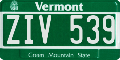 VT license plate ZIV539