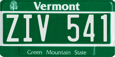 VT license plate ZIV541