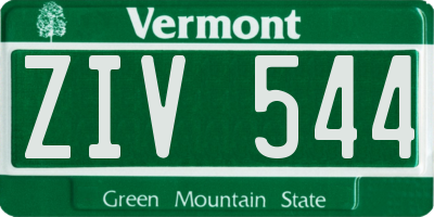 VT license plate ZIV544